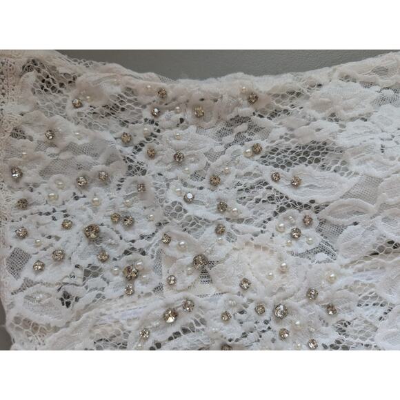 NWD Hemant & Nandita Sheer Lace Midi Dress Size S Ivory #NB460 - Picture 10 of 15